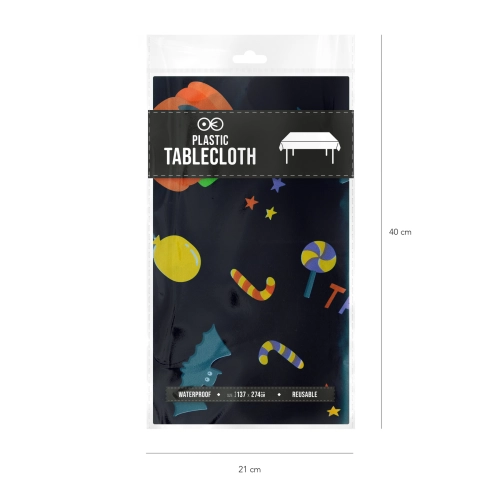 Față de masă neagră de Halloween 137x274 cm