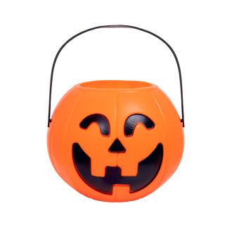 Halloweeni műanyag tök alakú cukorkakosár