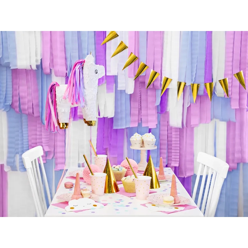 Pălărioare holografice pentru aniversare – aurii, 6 buc.