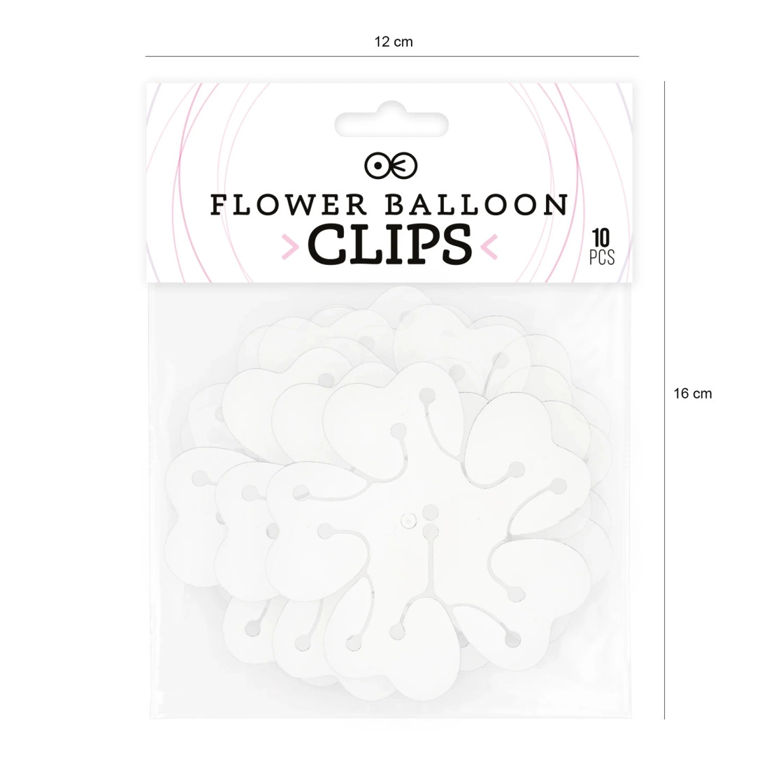 Clemă pentru baloane, conector în formă de floare – set 10 buc.