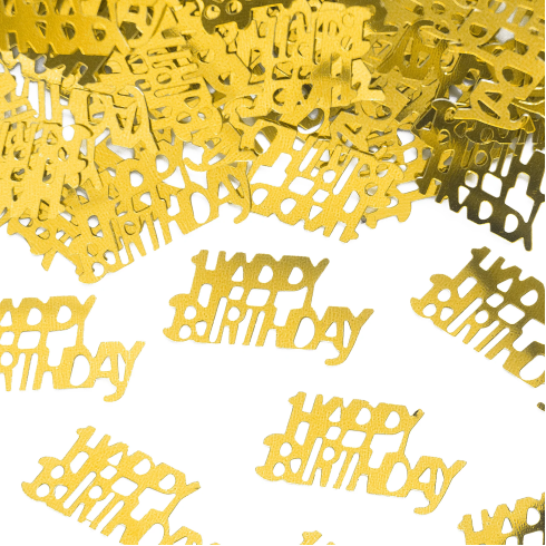 Konfetti 15 g – arany “Happy Birthday” felirat születésnapi bulira Konfetti 15 g – arany “Happy Birthday” felirat születésnapi bulira