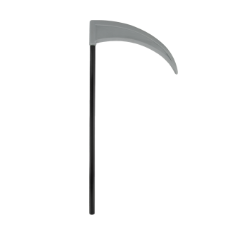 Kosa za Smrt – srebrna in črna, 21 x 42 cm