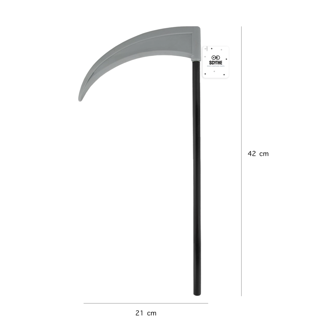 Coasă pentru Moartea cu coasa – argintiu și negru, 21 x 42 cm