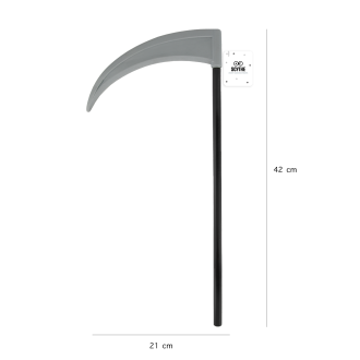 Kosa za Smrt – srebrna in črna, 21 x 42 cm