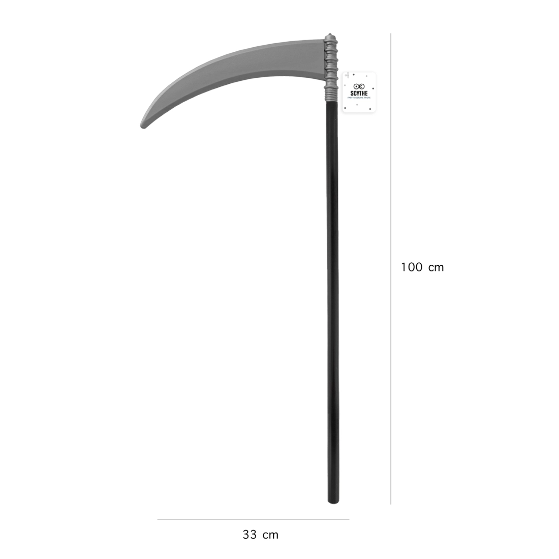Coasă pentru Moartea cu coasa – argintiu și negru, 33×100 cm
