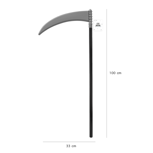Kaszás kasza – ezüst és fekete, 33×100 cm Kaszás kasza – ezüst és fekete, 33×100 cm