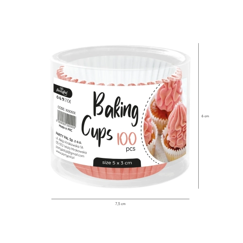 Hârtiuțe pentru brioșe rose gold, 100 buc.