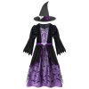Costum de vrăjitoare pentru fete, mov-negru, mărimea L