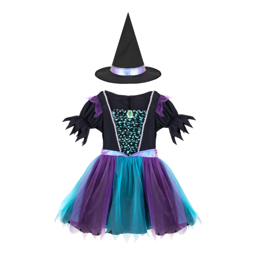 Boszorkány jelmez kislányoknak – rövid fazon, M méret