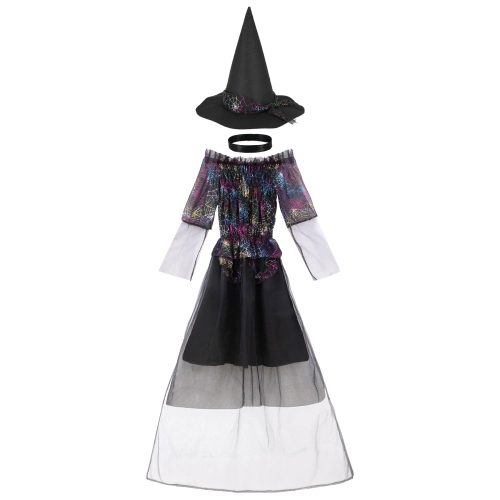 Costum vrăjitoare-păianjen pentru fetiță, mărimea S, 110-120 cm
