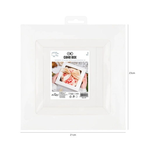 Cutie pentru tort și prăjituri cu fereastră 20x20x15 cm