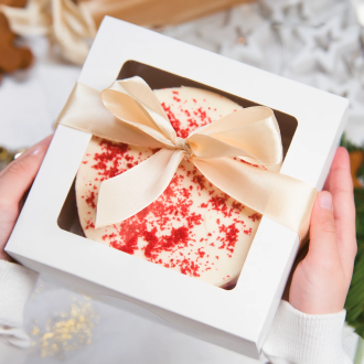 Škatla za torte in pecivo z okencem 25x25x15 cm – škatla za torte in slaščice