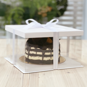 Škatla za torte s trakom 25x25x15 cm – elegantna škatla za sladice, torte in kolače