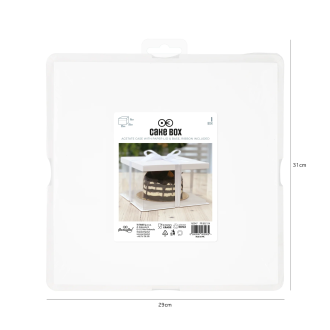 Škatla za torte s trakom 25x25x15 cm – elegantna škatla za sladice, torte in kolače