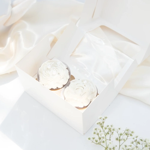 Cutie pentru 2 brioșe, cu fereastră transparentă