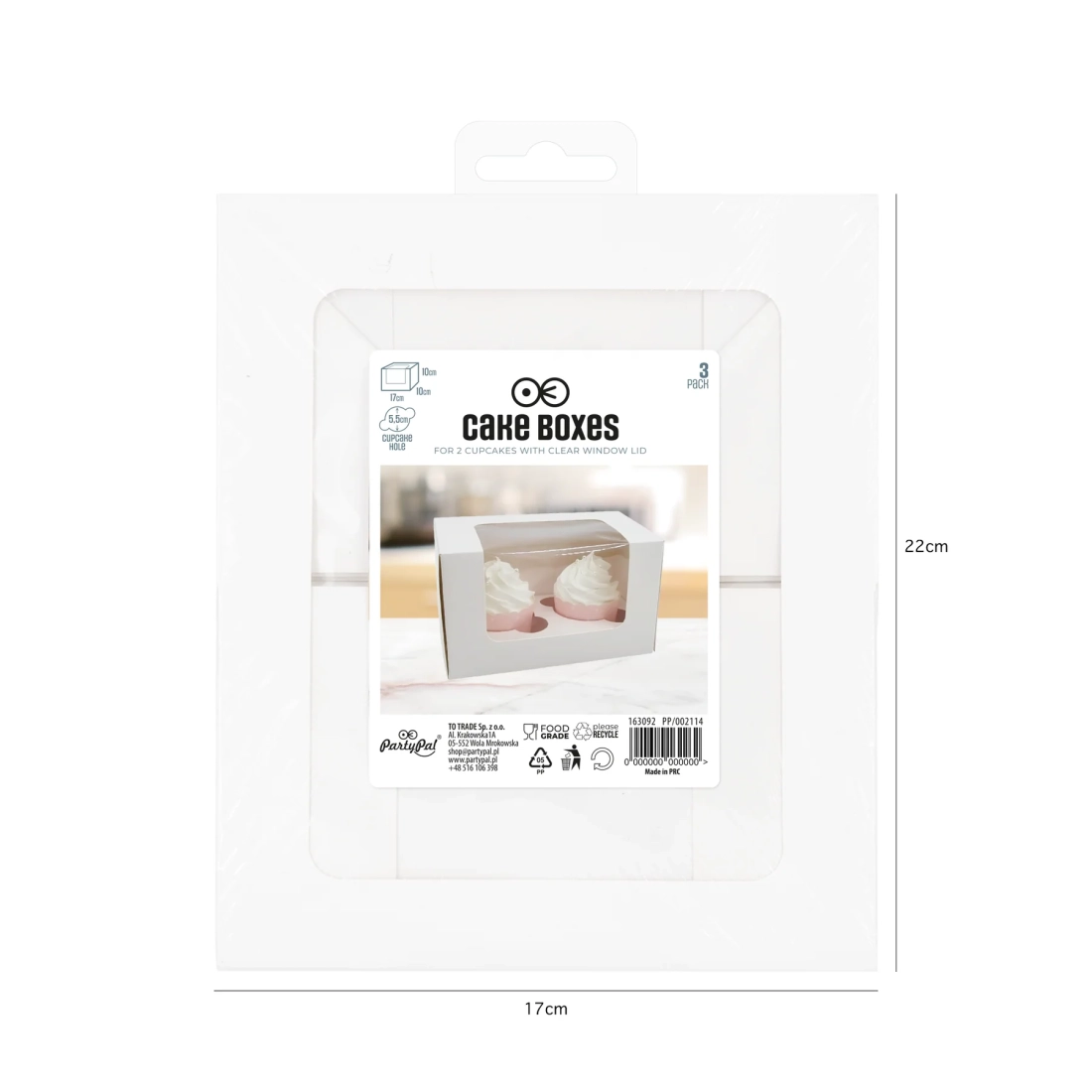 Cutie pentru 2 brioșe, cu fereastră transparentă