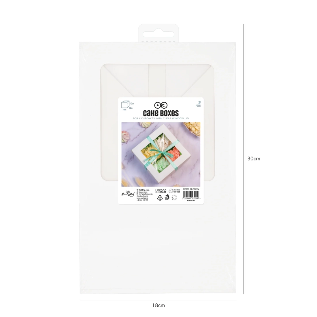 Doboz 4 muffinhez átlátszó ablakkal