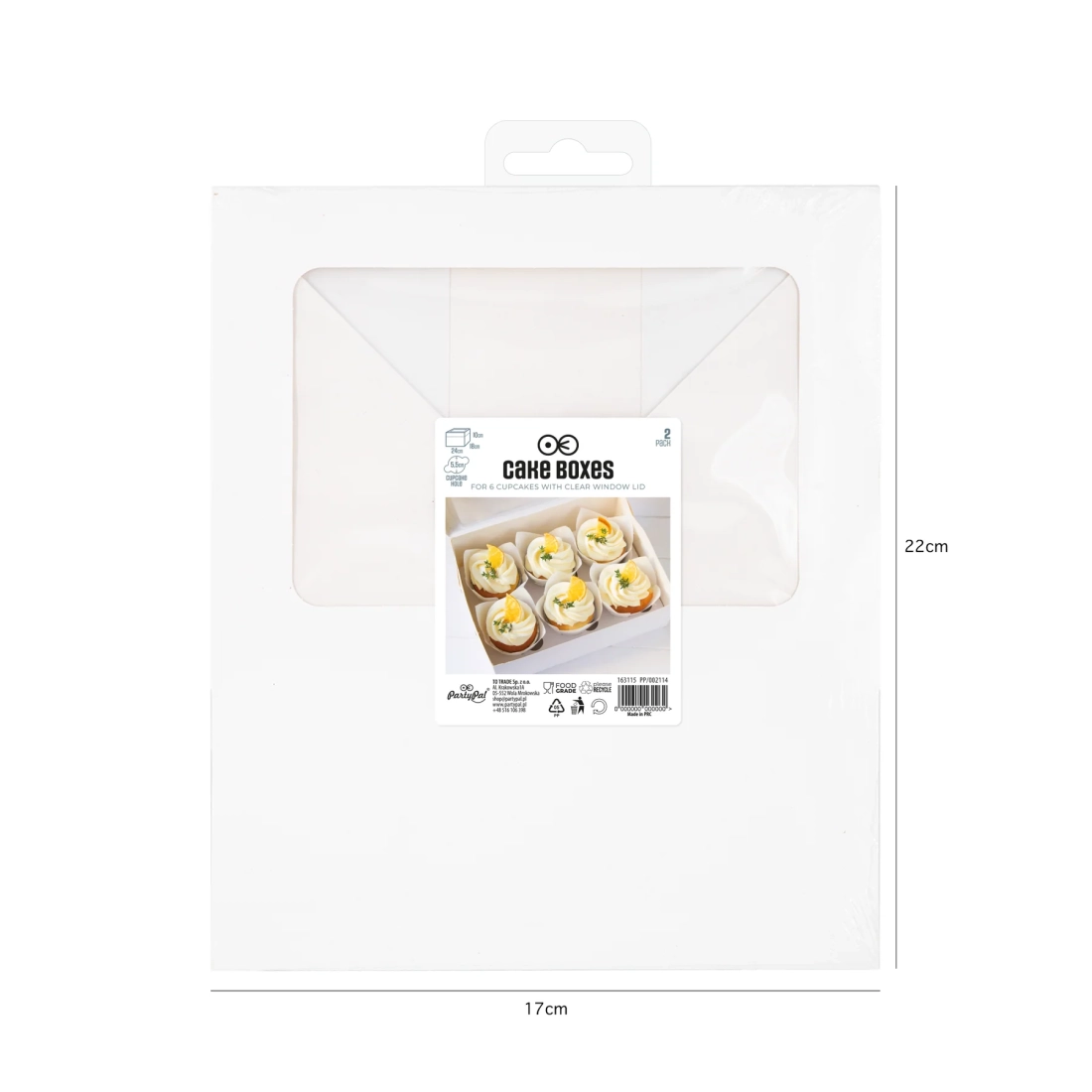 Cutie pentru 6 brioșe cu fereastră transparentă