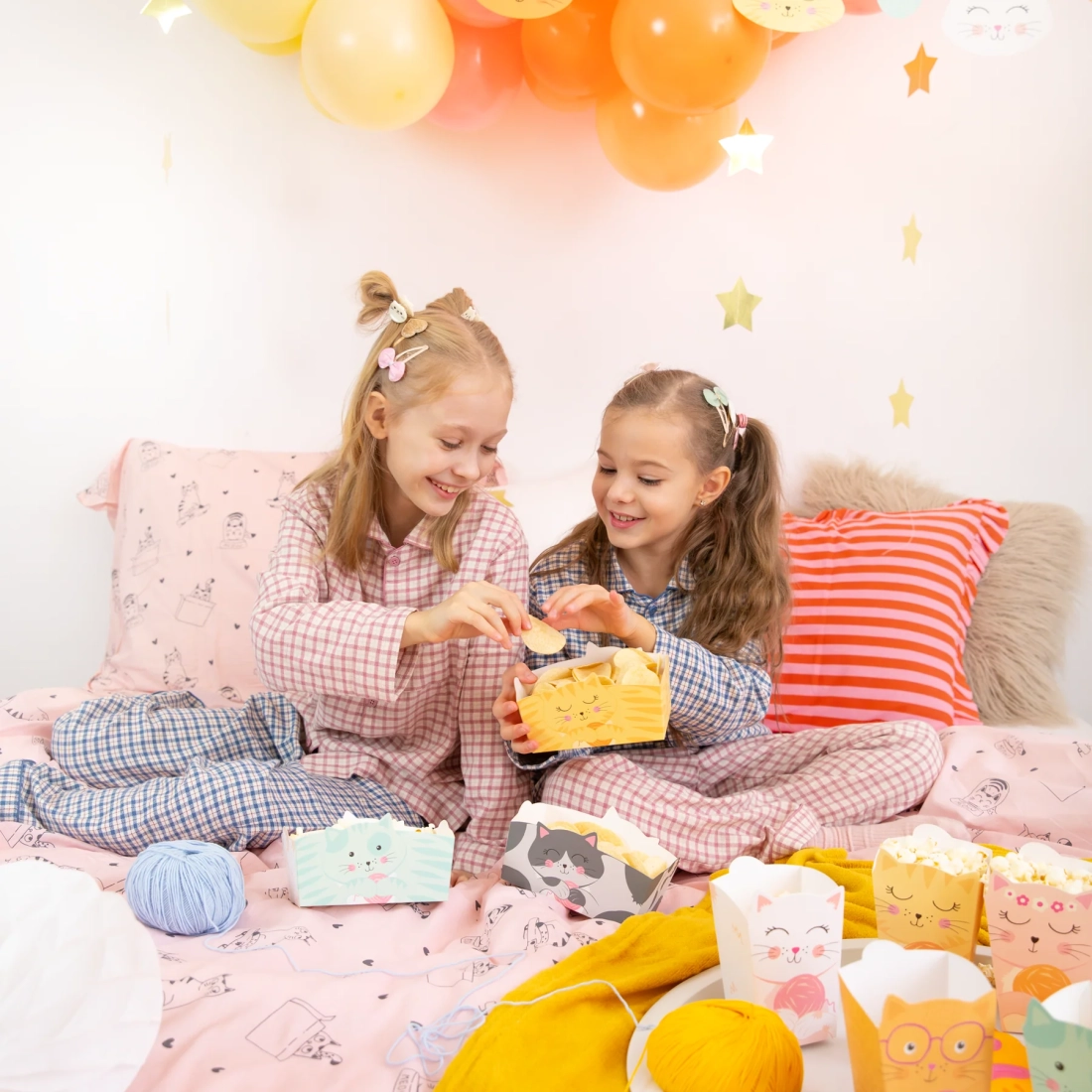 Cica mintás chipses doboz 15x10 cm, 3 db készlet