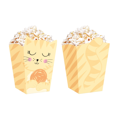 Cicás popcorn doboz, 6 darabos készlet Cicás popcorn doboz, 6 darabos készlet