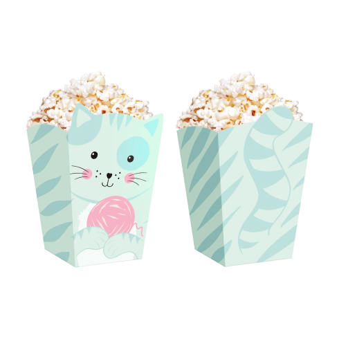 Cicás popcorn doboz, 6 darabos készlet Cicás popcorn doboz, 6 darabos készlet