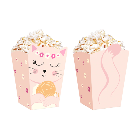 Cicás popcorn doboz, 6 darabos készlet Cicás popcorn doboz, 6 darabos készlet