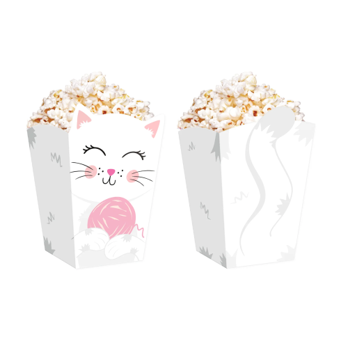 Cicás popcorn doboz, 6 darabos készlet Cicás popcorn doboz, 6 darabos készlet
