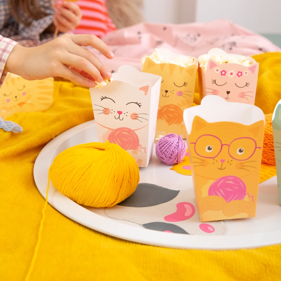 Cicás popcorn doboz, 6 darabos készlet