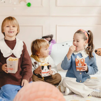 Škatlica za kokice Psički, 6 kosov