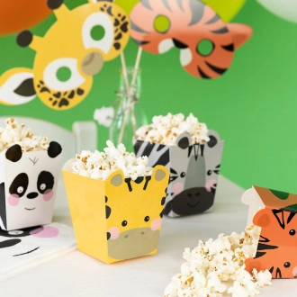 Krabička na popcorn Safari, 4 ks