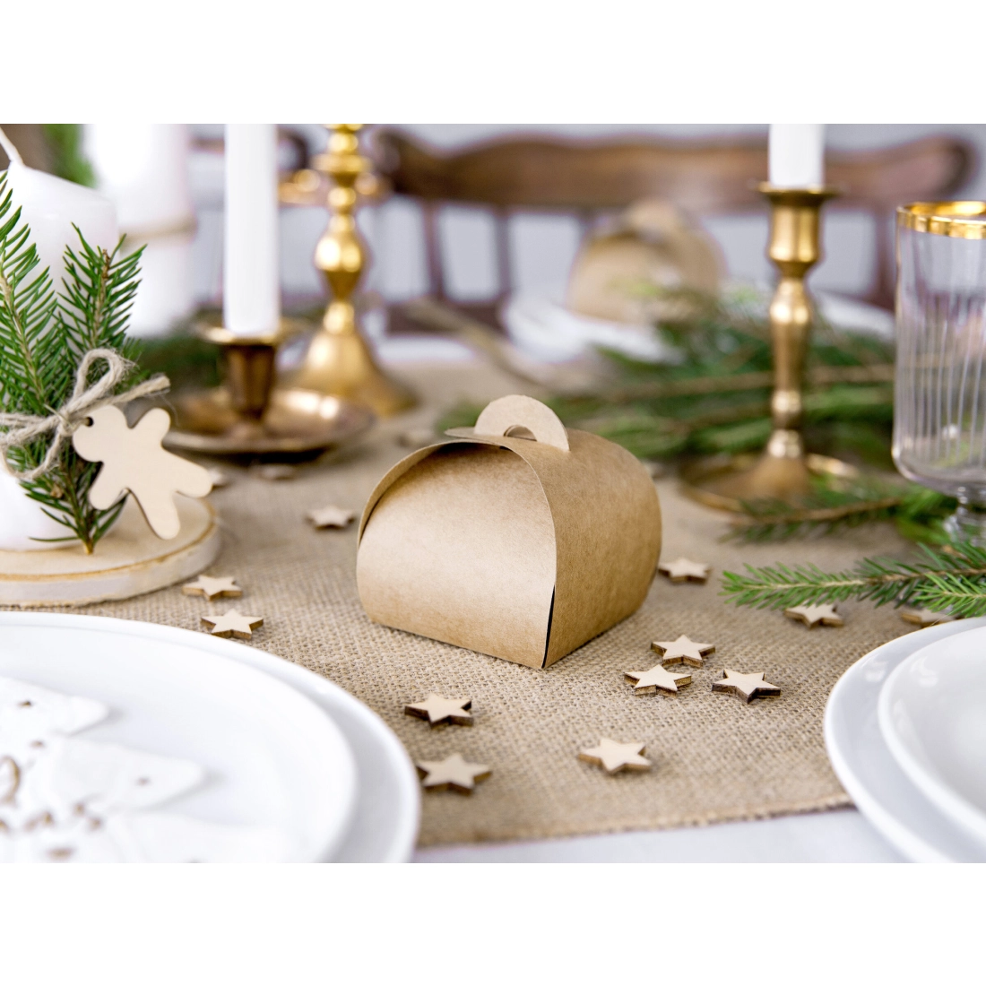 Cutii din hârtie kraft 6x6x5,5 cm – set 10 bucăți pentru cadouri