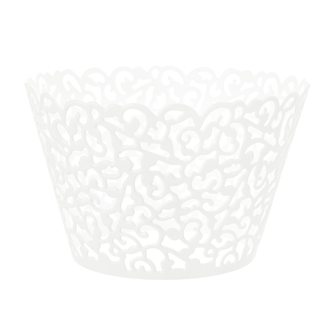 Coșulețe dantelă pentru brioșe – albe, 10 buc.