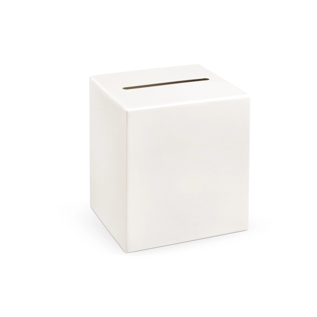 Krém színű esküvői borítékgyűjtő doboz 24x24x24 cm, metálpapírból