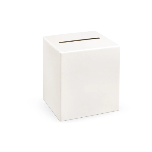 Cutie crem pentru plicuri de nuntă 24x24x24 cm din hârtie metalizată