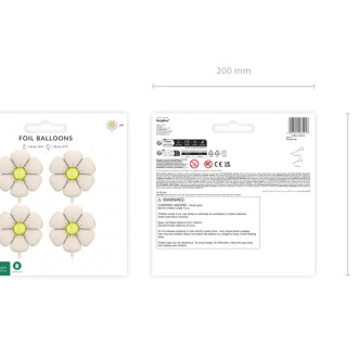 Kremasti folijski baloni marjetica 65 cm – komplet 4 kosov za girlande in dekoracijo