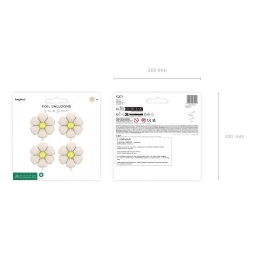 Baloane folie crem în formă de margaretă 65 cm – set 4 bucăți pentru ghirlande și decor