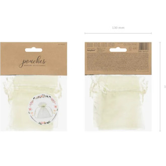 Kremaste organzine vrečke 10 cm – paket 10 kosov za poročna darilca