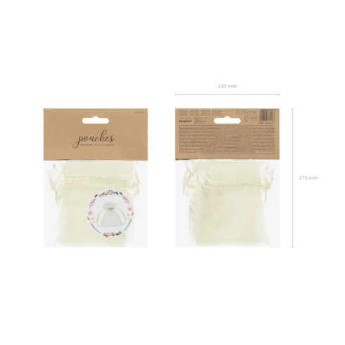 Krémes organza tasakok 10 cm – 10 darabos csomag esküvői ajándékokhoz Krémes organza tasakok 10 cm – 10 darabos csomag esküvői ajándékokhoz
