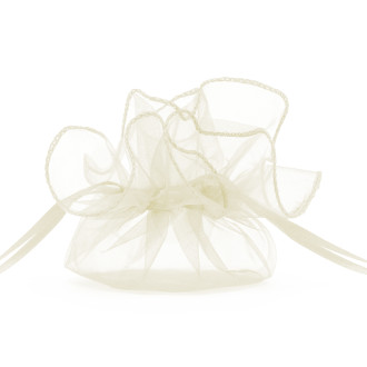 Kremne organzine vrečke za darila 25 cm – pakiranje 10 kosov