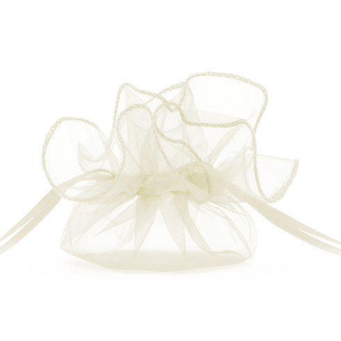 Krémes organza ajándéktasakok, 25 cm – 10 darabos csomag Krémes organza ajándéktasakok, 25 cm – 10 darabos csomag