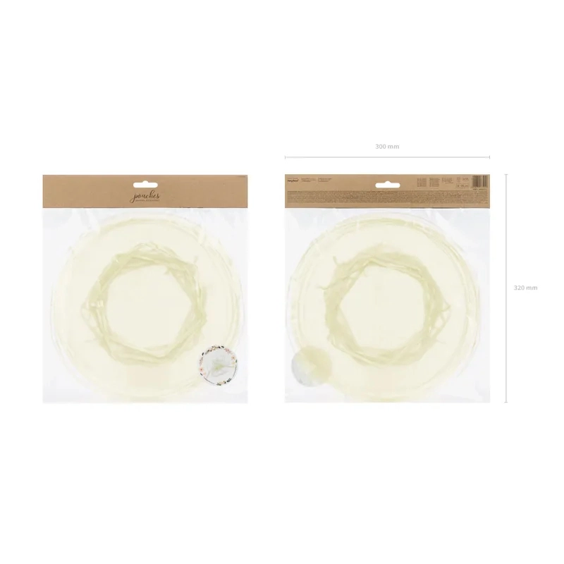 Săculețe din organza crem pentru cadouri 25 cm – set 10 buc.