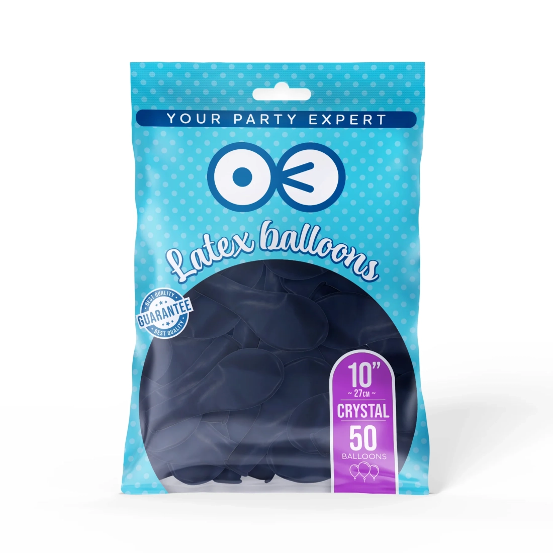 Baloane cristal 27 cm - albastre, 50 bucăți