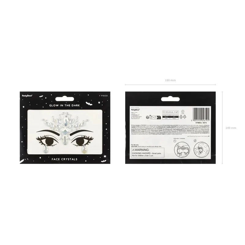 Cristale pentru față, fosforescente, 9,5 x 8,5 cm