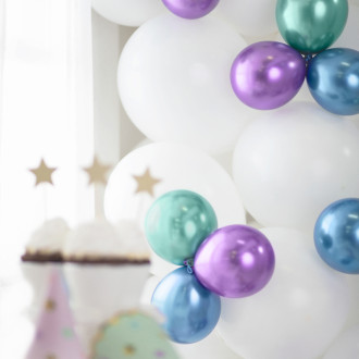 Bleščeči baloni 12 cm temnozeleni – 50 kosov v pakiranju