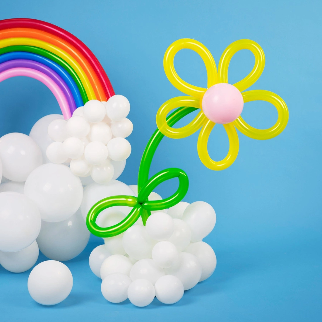 Modellező lufi szett pumpával, vegyes színek, 10 db