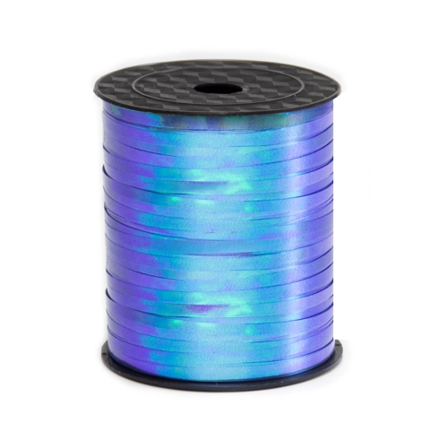Panglică din plastic albastră, opalescentă/irizată, 225 m