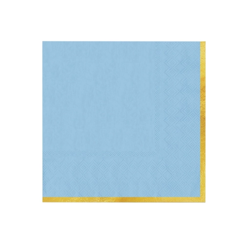 Kék papírszalvéták arany szegéllyel Classic Gold – 10 db