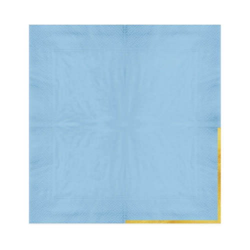 Kék papírszalvéták arany szegéllyel Classic Gold – 10 db