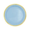 Farfurie albastră din hârtie Classic Gold 18 cm cu margine aurie – 6 buc.