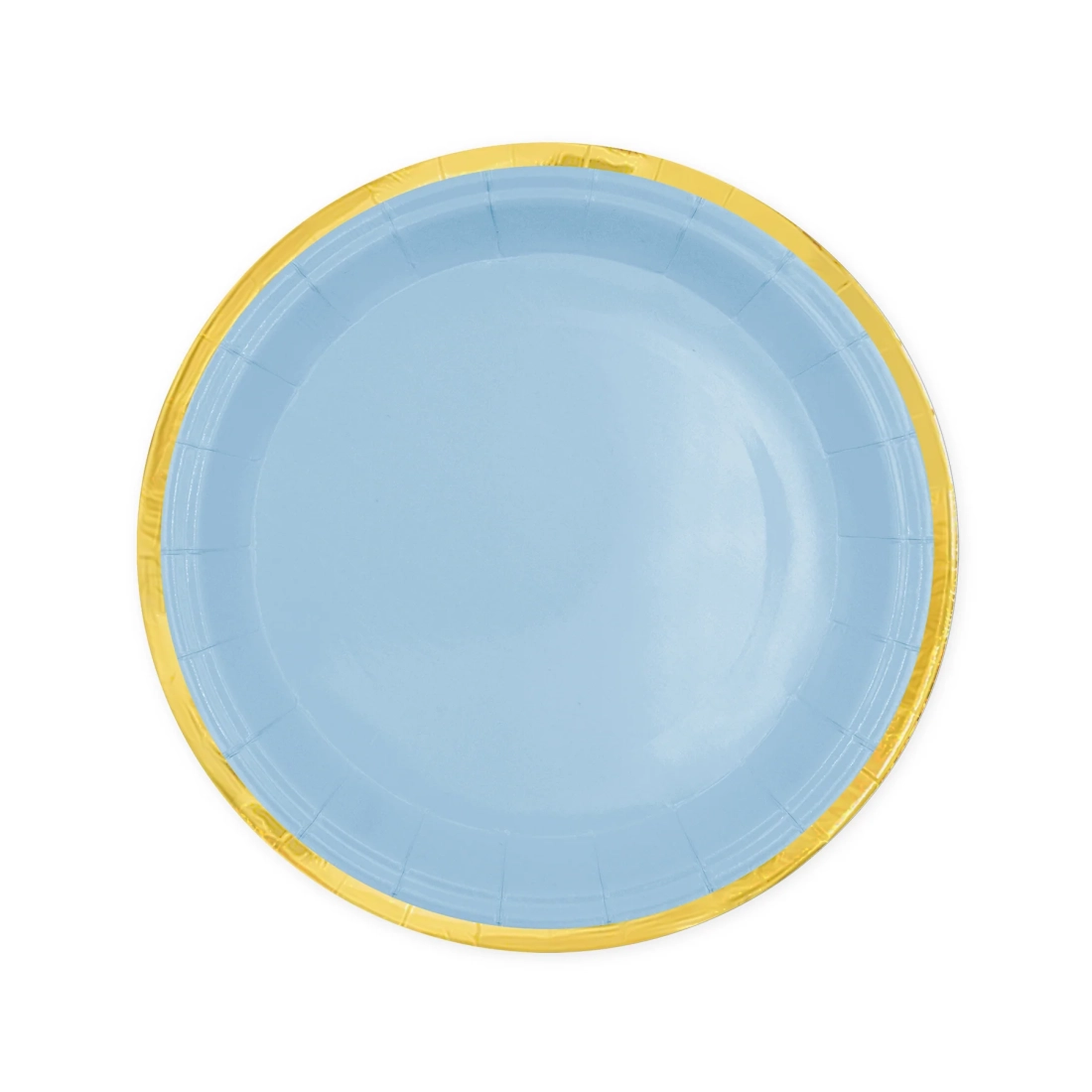 Farfurie albastră din hârtie Classic Gold 18 cm cu margine aurie – 6 buc.